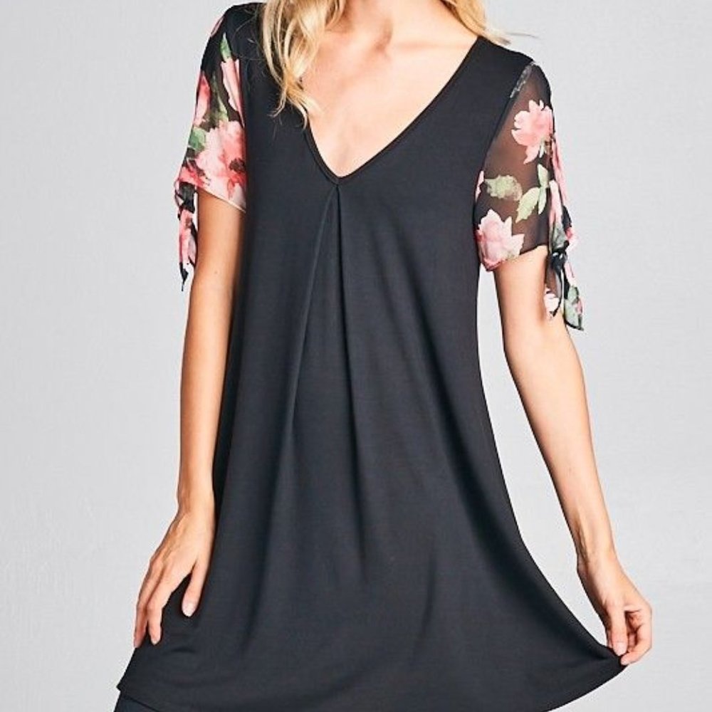 Tunic Top with Floral Detail